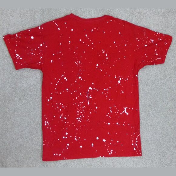 Reason Brand Red "It's All Good" Splatter Paint Graphic Embroidered T-Shirt - Picture 2 of 7
